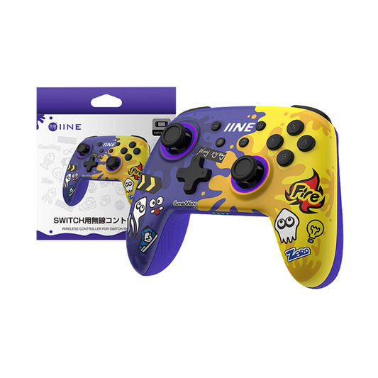 IINE L709 Gen 5 Wireless Controller with Audio Port & Wake Up Function For Nintendo Switch V1 / V2 / OLED (Splatoon Purple & Yellow)