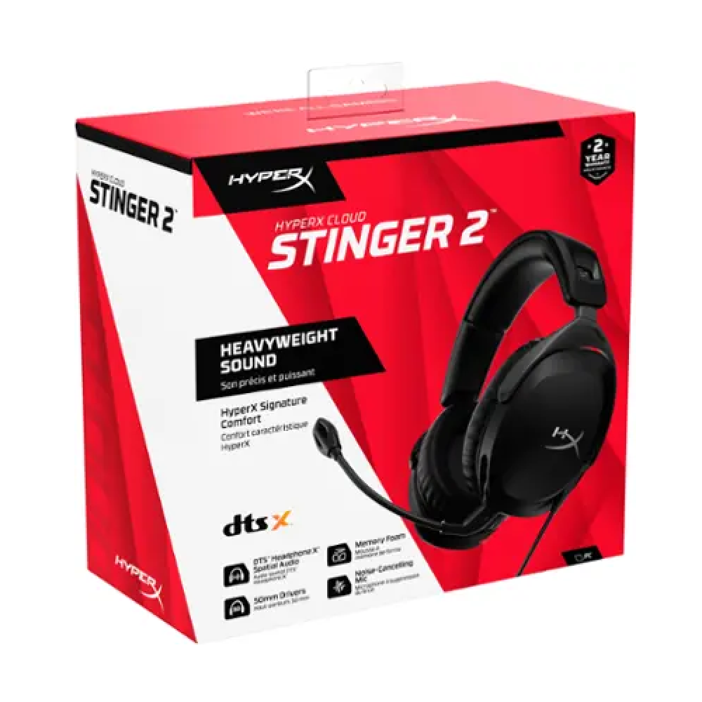 HYPERX Cloud Stinger 2 | 50mm Drivers | Immersive DTS | HyperX Signature Comfort | Wired Gaming Headphones & Headsets (Black)