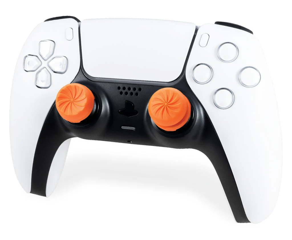 KONTROLFREEK Performance Thumbstick For PlayStation 4 DualShock 4 Controller / PlayStation 5 DualSense Controller / Xbox One Controller (FPS Freek Vortex ORANGE Edition)