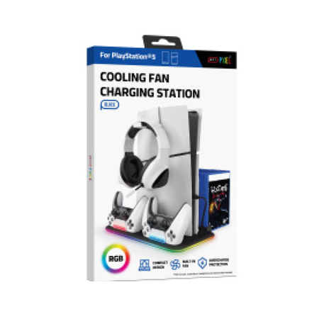 PXEL First Generation Cooling Fan & Charging Station For PS5 Fat / Slim (Black)