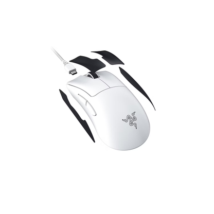 RAZER DeathAdder V3 Pro | 6 Programmable Buttons | Focus Pro 30K Optical Sensor + 30K DPI | Razer Optical Switches Gen 3 + 90 Million Clicks | Razer HyperSpeed Wireless | Ultra-light Weight | Ergonomic Design | Wired & Wireless Gaming Mouse (White)