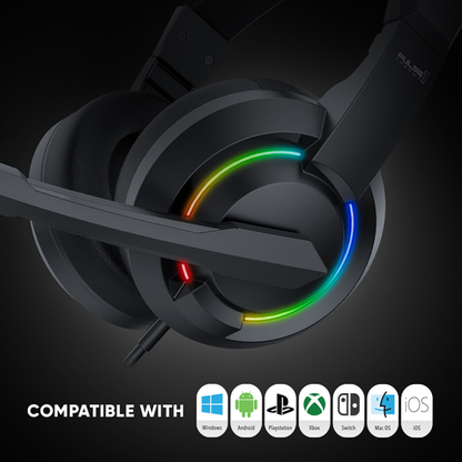 ARMAGGEDDON Pulse 1 Chroma | 40mm Large Drivers | Multi-Color LED | 2.1 Stereo Sound | USB-&-3.5mm-Jack-Connection RGB Gaming Headphones & Headsets (Black)