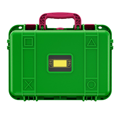 DEVASO Professional Deluxe Waterproof Travel Case For Nintendo Switch V1 / V2 / OLED (Green & Pink)