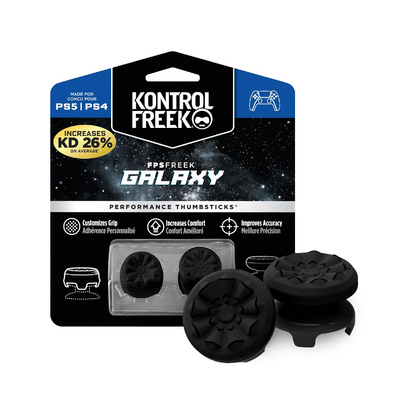 KONTROLFREEK Performance Thumbstick For PlayStation 4 DualShock 4 Controller / PlayStation 5 DualSense Controller / Xbox One Controller (FPS Freek Galaxy BLACK Edition)
