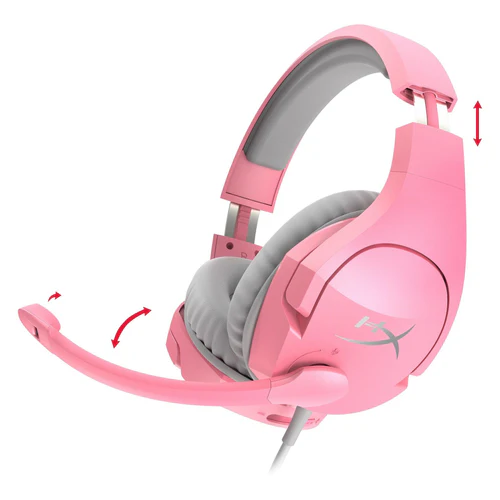 HYPERX Cloud Stinger | 50mm Drivers | Swivel-to-mute Noise-Cancelling Microphone | Signature Memory Foam | Wired Gaming Headphones & Headsets (Pink)