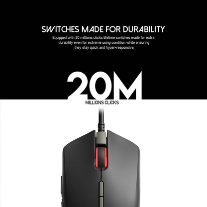 FANTECH X17 Blake | Adjustable 200 - 10000 DPI | Huano 20 Million Switch | 7 Programmable Buttons | Wired Macro RGB Gaming Mouse (Black)