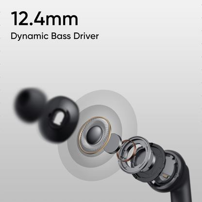 REALME Buds T310 | 46dB ANC | 40 Hours Total Playback | 12.4mm Dynamic Bass Driver | Wireless Bluetooth Earbuds