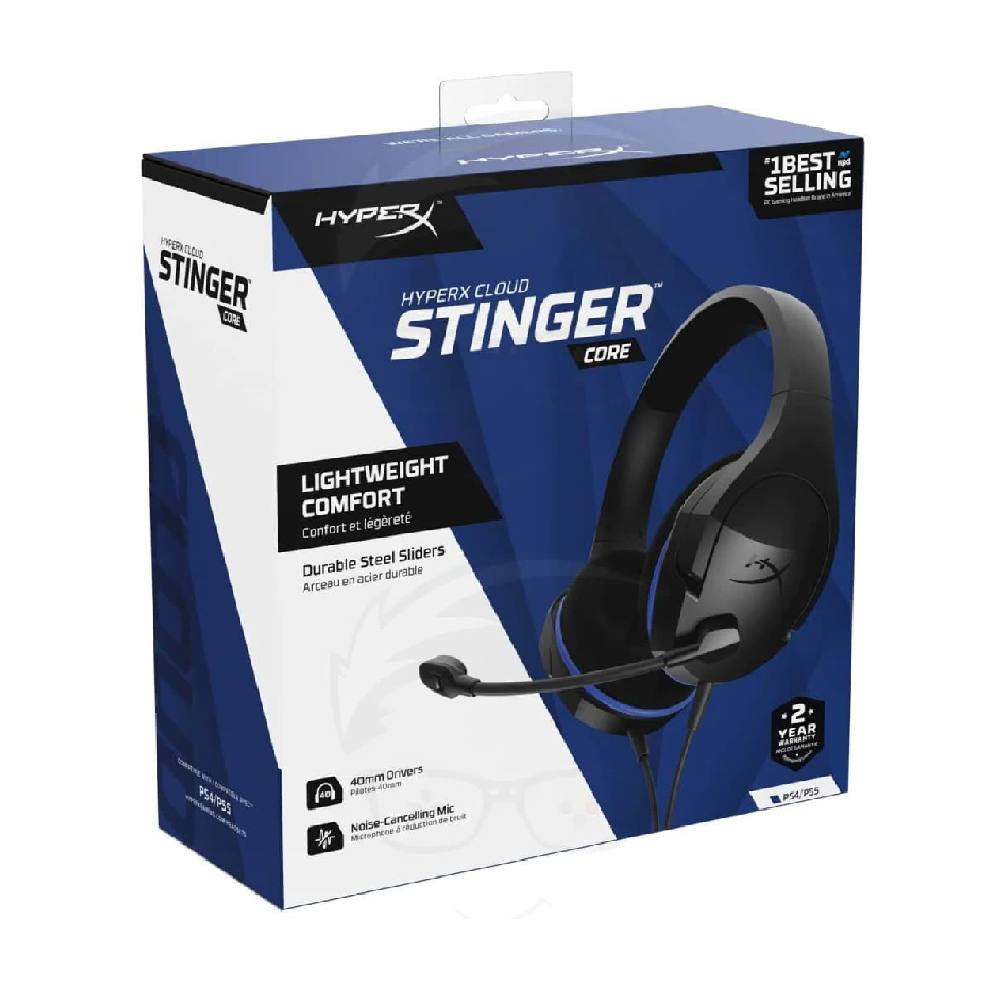 HYPERX Cloud Stinger Core | 40mm Drivers | Swivel-to-mute Noise-Cancelling Microphone | Designed For PlayStation® | Wired Gaming Headphones & Headsets (PlayStation 4 Blue & Black Edition)