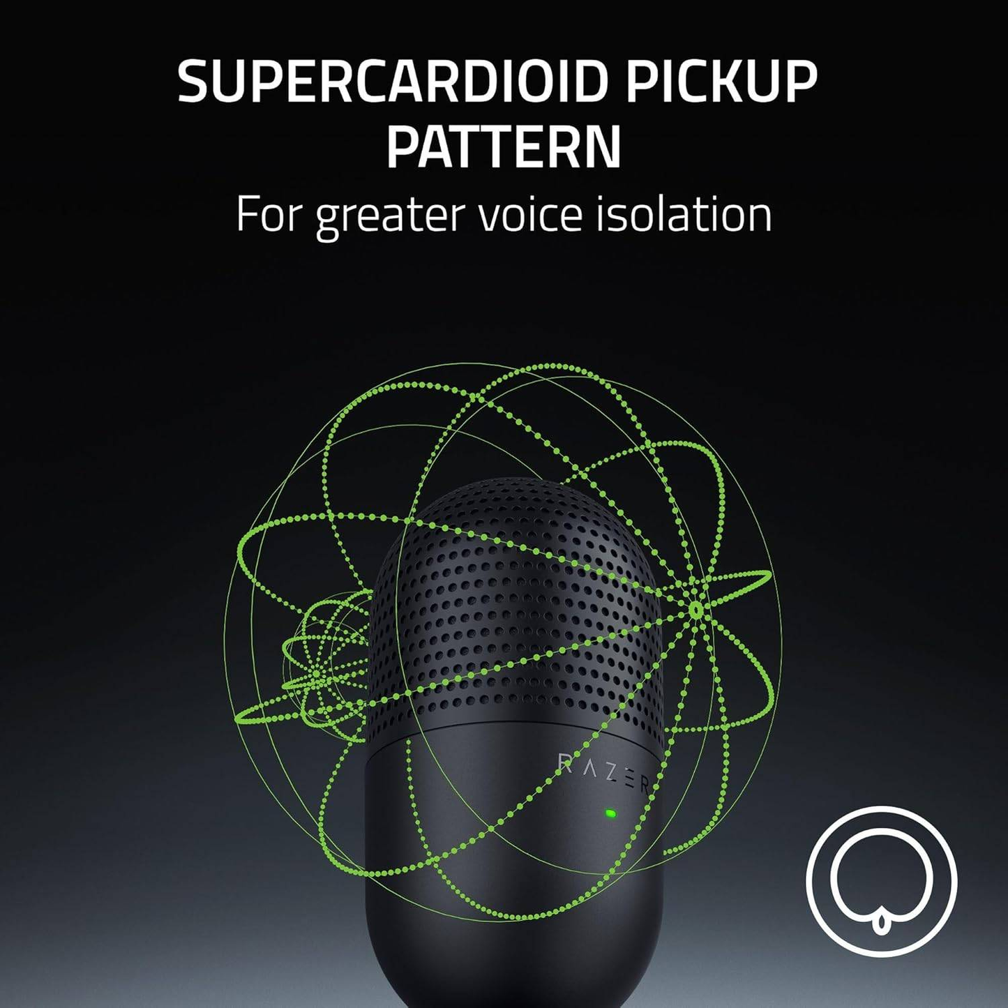 RAZER Seiren V3 Mini | Supercardioid Polar Pattern | Tap-to-mute Sensor | Built-in Shock Absorber | Ultra Compact | Wired Streaming & Gaming Microphone (Black)