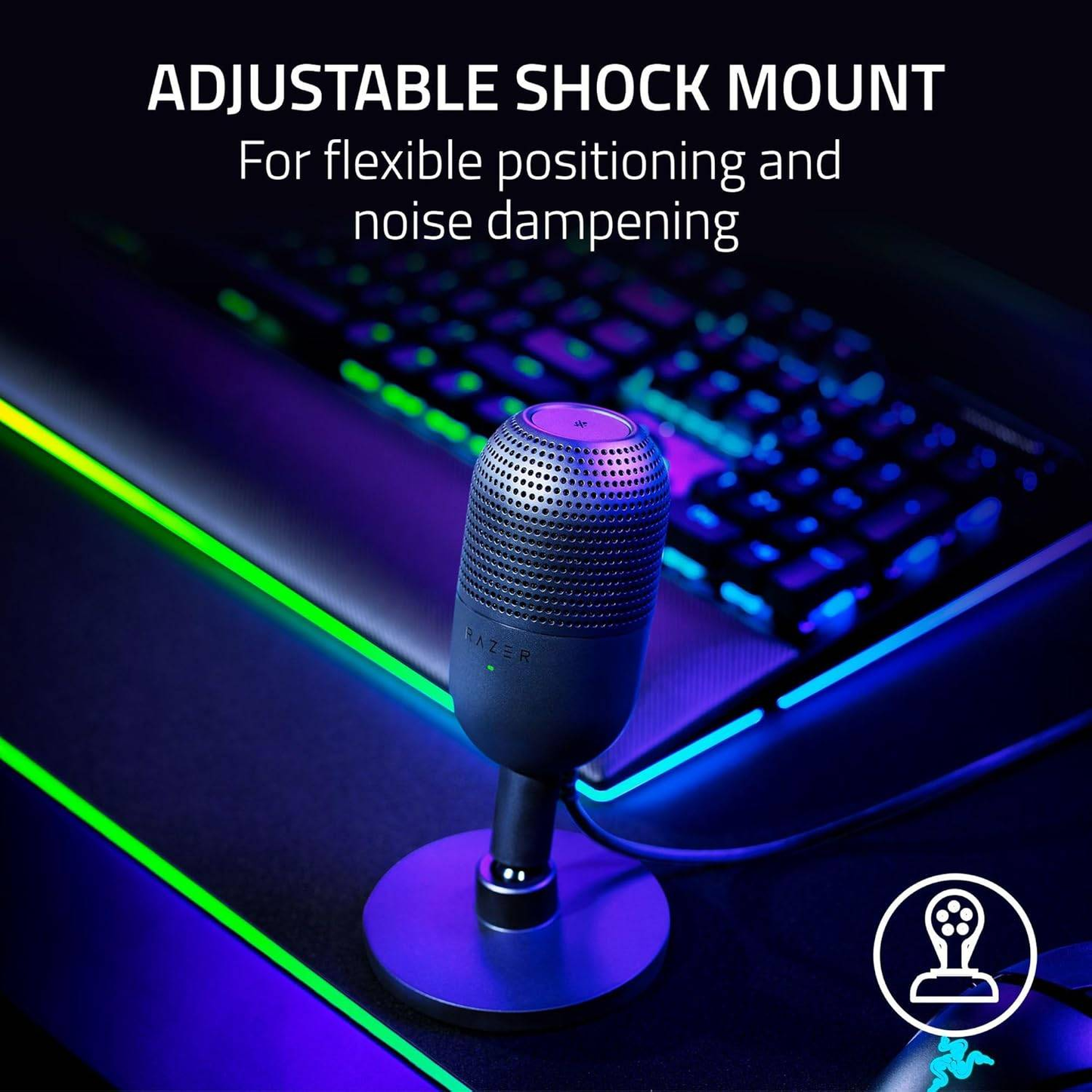 RAZER Seiren V3 Mini | Supercardioid Polar Pattern | Tap-to-mute Sensor | Built-in Shock Absorber | Ultra Compact | Wired Streaming & Gaming Microphone (Black)