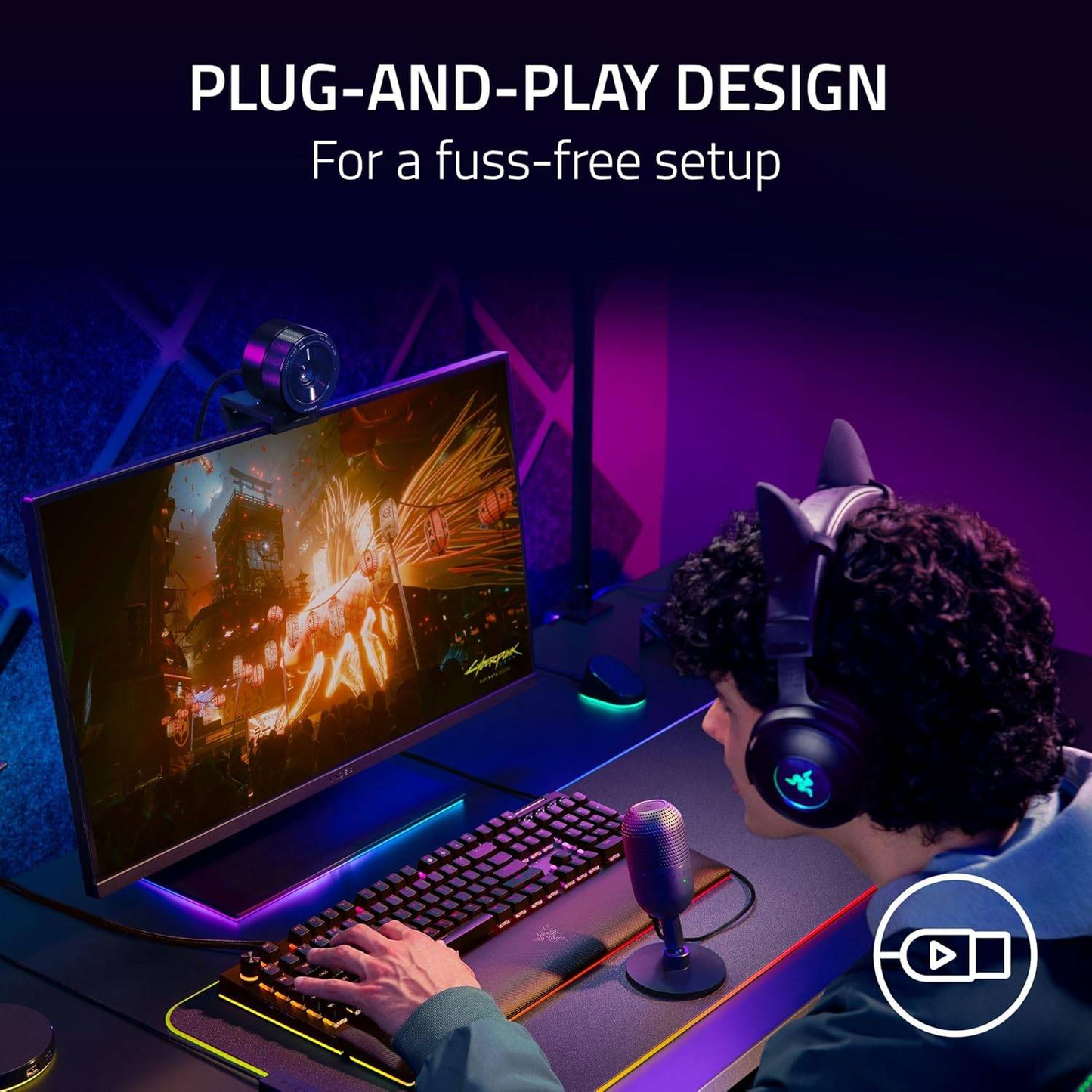 RAZER Seiren V3 Mini | Supercardioid Polar Pattern | Tap-to-mute Sensor | Built-in Shock Absorber | Ultra Compact | Wired Streaming & Gaming Microphone (Black)