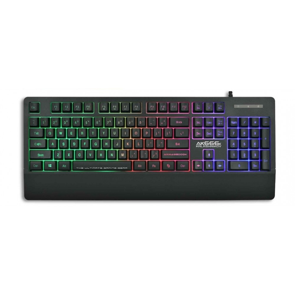 ARMAGGEDDON AK-666X | Silent Key | 8 Backlight Effects | High Profile TactKeys Membrane | 104 Keys | Wired RGB Gaming Keyboard
