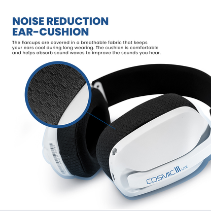 ARMAGGEDDON Cosmic III Lite | 40mm Large Speaker Driver | 20 Hours Playtime | Detachable Microphone | Tri-Connectivity Gaming Headphones & Headsets (White)