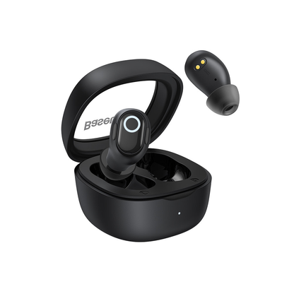 BASEUS Bowie WM02 | TWS | 25 Hours Total Playback | Dual Channel Low Latency Mode | Wireless Bluetooth Earbuds (Black)