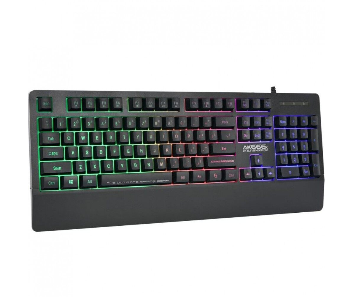 ARMAGGEDDON AK-666X | Silent Key | 8 Backlight Effects | High Profile TactKeys Membrane | 104 Keys | Wired RGB Gaming Keyboard