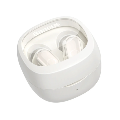 BASEUS Bowie WM02 | TWS | 25 Hours Total Playback | Dual Channel Low Latency Mode | Wireless Bluetooth Earbuds (White)