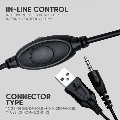 ARMAGGEDDON Pulse 1 Chroma | 40mm Large Drivers | Multi-Color LED | 2.1 Stereo Sound | USB-&-3.5mm-Jack-Connection RGB Gaming Headphones & Headsets (Black)