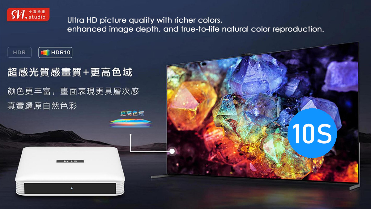 SVI CLOUD Android TV Box 小云电视盒 10S | 4K Ultra HD + HDR | 2GB RAM + 32GB ROM | Android TV OS | Accessible to Netflix & Disney+ & YouTube & Prime Video | Voice Control | Dual-band Wi-Fi & Ethernet [Standard Edition]