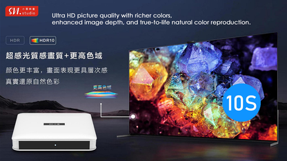 SVI CLOUD Android TV Box 小云电视盒 10S | 4K Ultra HD + HDR | 2GB RAM + 32GB ROM | Android TV OS | Accessible to Netflix & Disney+ & YouTube & Prime Video | Voice Control | Dual-band Wi-Fi & Ethernet [Standard Edition]
