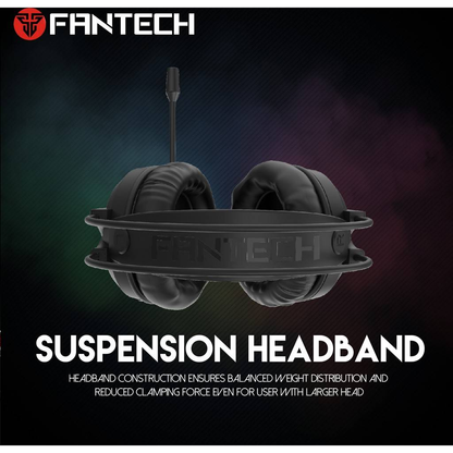 FANTECH Chief II HG20 | Noise-Cancelling Microphone | 50mm Drivers | Multi-Color Lighting | USB + 3mm Wired RGB Gaming Headphones & Headsets (Black)