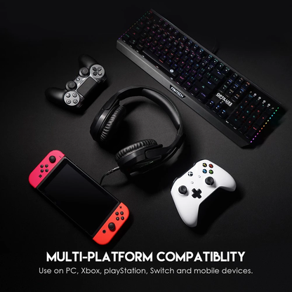 FANTECH Jade MH84 | 50mm Drivers | Noise-Cancelling Microphone | Audio Control Unit | Wired RGB Gaming Headphones & Headsets