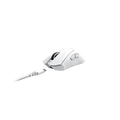 RAZER DeathAdder V3 Pro | 6 Programmable Buttons | Focus Pro 30K Optical Sensor + 30K DPI | Razer Optical Switches Gen 3 + 90 Million Clicks | Razer HyperSpeed Wireless | Ultra-light Weight | Ergonomic Design | Wired & Wireless Gaming Mouse (White)