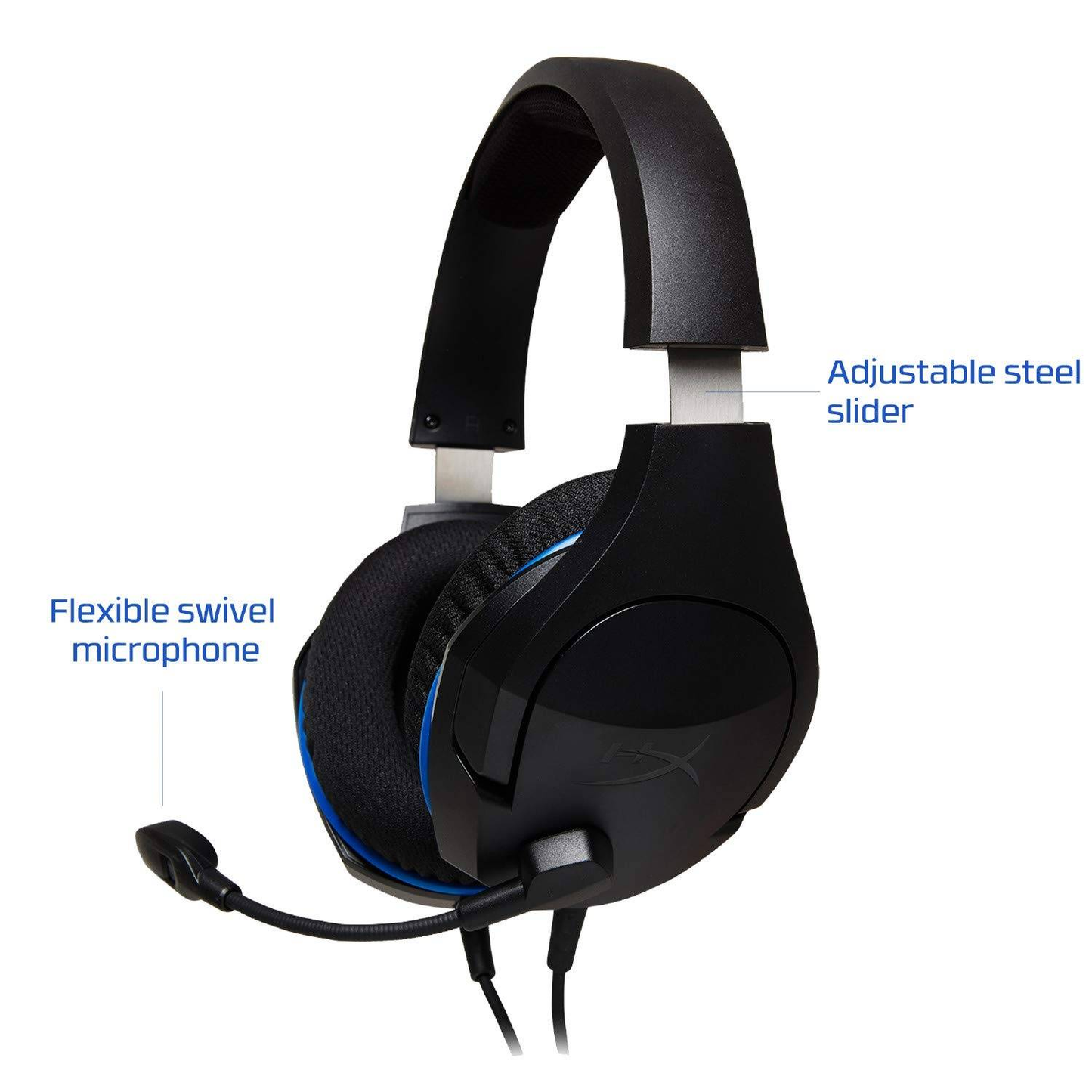 HYPERX Cloud Stinger Core | 40mm Drivers | Swivel-to-mute Noise-Cancelling Microphone | Designed For PlayStation® | Wired Gaming Headphones & Headsets (PlayStation 4 Blue & Black Edition)