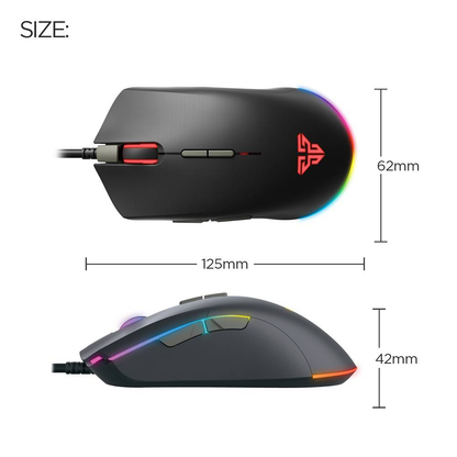 FANTECH X17 Blake | Adjustable 200 - 10000 DPI | Huano 20 Million Switch | 7 Programmable Buttons | Wired Macro RGB Gaming Mouse (Black)