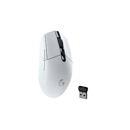 LOGITECH G304 Lightspeed | Maximum 12000 DPI | 250 Hours Playtime | Mechanical Button | 6 Programmable Buttons | HERO Optical Sensor | Wireless Gaming Mouse (White)