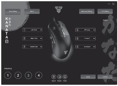 FANTECH VX9S-MJ Kanata S | Adjustable 400 - 7200 DPI | Huano 10 Million Switch | 6 Programmable Buttons | Wired ARGB Pro Gaming Mouse  (Pink)