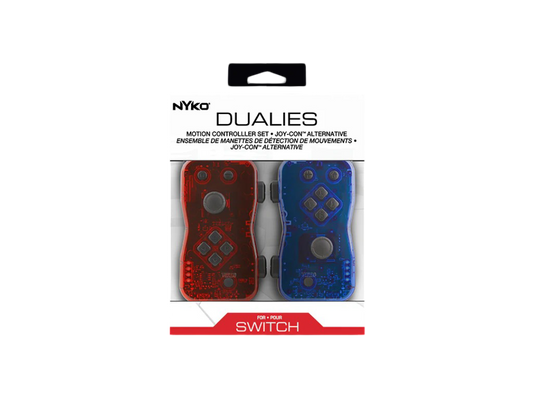 NYKO Dualies Motion Controllers Set For Nintendo Switch V1 / V2 / OLED (Transparent Red & Blue)