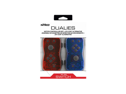 NYKO Dualies Motion Controllers Set For Nintendo Switch V1 / V2 / OLED (Transparent Red & Blue)