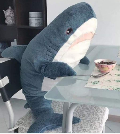 Shark Plush Toy Soft Toy Plushie Toy Bolster Baby Shark Pillow Cushion Sleeping Pillow Blue