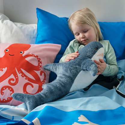 Shark Plush Toy Soft Toy Plushie Toy Bolster Baby Shark Pillow Cushion Sleeping Pillow Blue