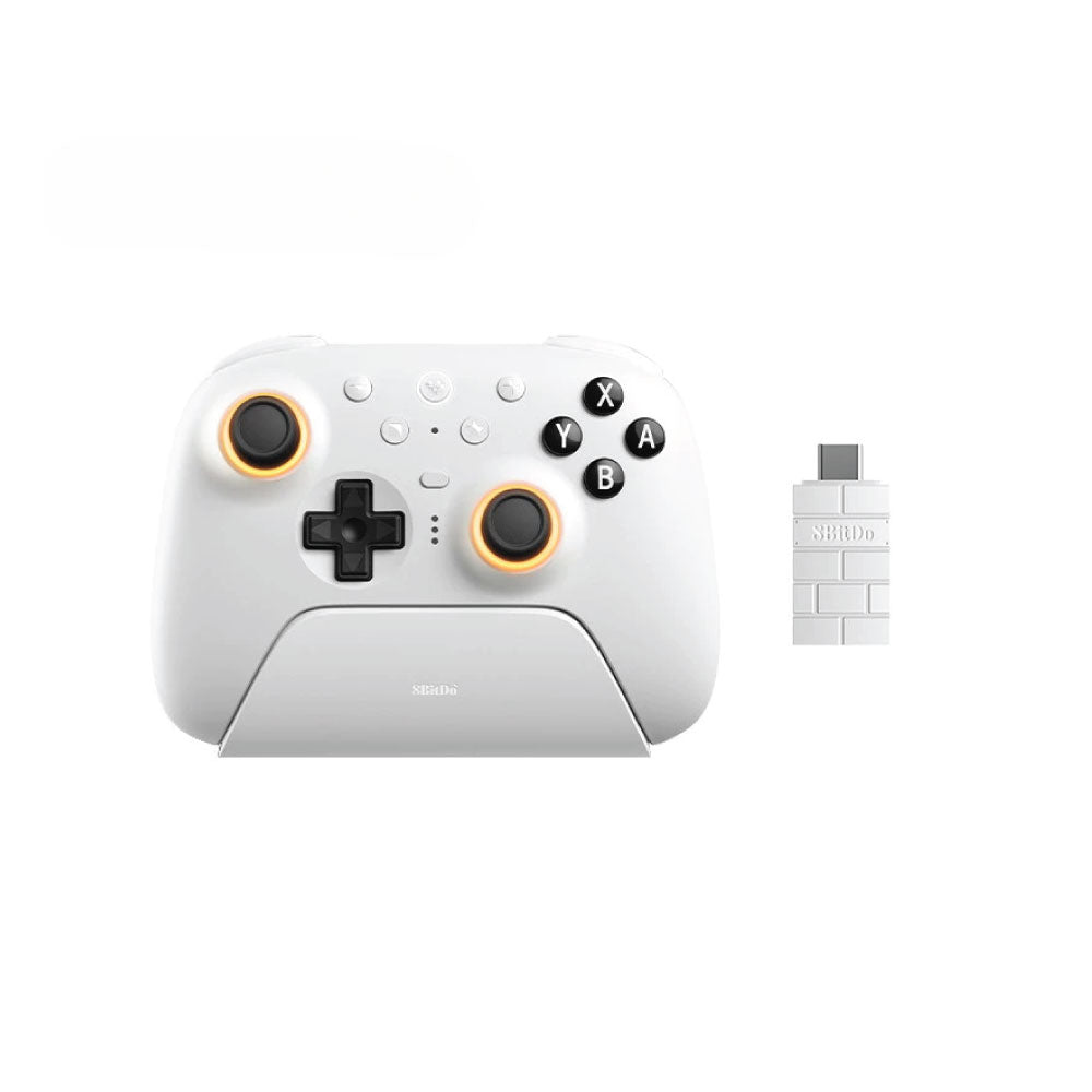 8BitDo Ultimate2 2.4Gz Wireless Gaming Controller With Charging Dock for PC & Android - White